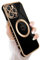 Newseego Magnetic Case for iPhone 13 Pro Max Case[Compatible with MagSafe], Flexible Silicone Protective Phone Case Cute Love Heart Pattern Gold Shockproof Bumper Cover for iPhone 13 Pro Max-Black