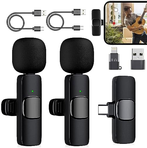 Mini Microphone Multifunktion,Mini Wireless Mikrofon für Video,Mikrofon Wireless Für IPhone Android,Mikrofon Bluetooth Handy,Mikrofon Zum Anstecken,Kabellos Ansteckmikrofon für YouTube Vlog Twitch