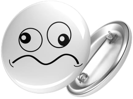 Huuraa Button Freaky Smiley Ansteckbutton Größe 25mm mit stylischem Motiv Geschenk Idee für Freunde und Familie
