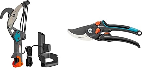 Gardena combisystem-Bypass-Baumschere: Astschere mit 5-fach Rollenübersetzung für kraftsparendes Schneiden von Ästen bis 35 mm Durchmesser & Gartenschere stufenlose Grifföffnung (8905-20), 24mm (S-XL)