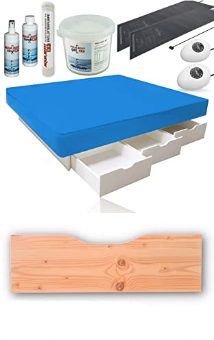 AQUA ROYAL Softside DUAL Gelbett Komplett Schubladen Sockel Stauraum Podest (008 fichte, 200 x 210 cm)