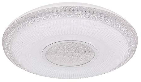 Deckenleuchte mit Sterneneffekt dimmbare Deckenlampe weiß dimmbare Lampe mit Fernbedienung, Tageslichtfunktion Farbwechsel, 1x RGB LED 40W 2140Lm, D 50 cm