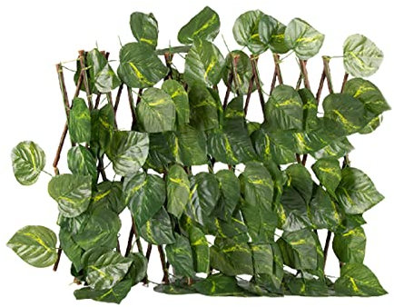 Clôture de jardin rétractable - Brise-vue - Feuilles persistantes - Hauteur pliable : 40 cm