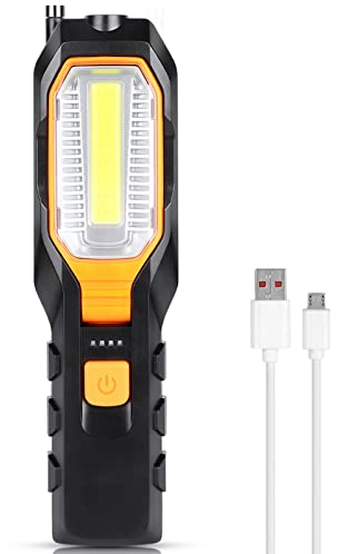 Wiederaufladbare COB-Arbeitsleuchte, USB, Verstellbare LED-Arbeitslampe für Reparaturen, eine Vielzahl von Beleuchtungsmodi, 2800-mAh-Akku, USB-Aufladung, Magnetischer Haken
