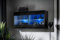 Komodee, Vitrine Armoire Savona, Noir Noir, Largeur 100 cm x Hauteur 50 cm x Profondeur 30 cm, sans LED, 2 étagères, pour Salon, Chambre, Entrée, Cuisine