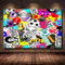 RAPSANI 1 teiliges wandbild Graffiti 1 stück leinwand wandkunst,1 teilig leinwand wanddeko wohnzimmer,leinwanddruck 1 teilig bilder wohnzimmer modern groß Bunte Aufkleber,mit rahmen,xxl 60x90cm