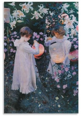 BACION John Singer Sargent Carnation Lily Rose Ölgemälde-Reproduktion, Art Print Poster Wall Decor Kunstdruck Poster Wand-Dekor