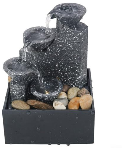 Fuente de agua de mesa, decoración de cascada de escritorio, agua que fluye para decoración del hogar, oficina, relajación