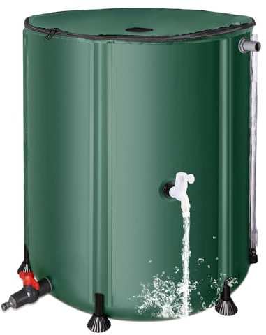 Sistema de recogida de agua de barril de lluvia plegable, tanque de almacenamiento de agua portátil de 53 galones, sistema de recogida de agua de lluvia plegable, contenedor de recogida de agua con