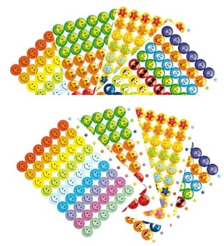 432 Aufkleber große bunte Sticker 19mm selbstklebend Motivation Aufkleber Belohnungsaufkleber Ampelmann