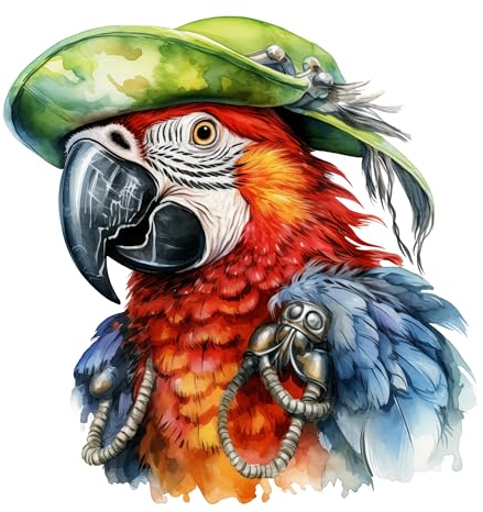GRAZDesign Piraten Wandtattoo Kinderzimmer Junge Papagei Pirat - Wandaufkleber selbstklebend - 59x57cm