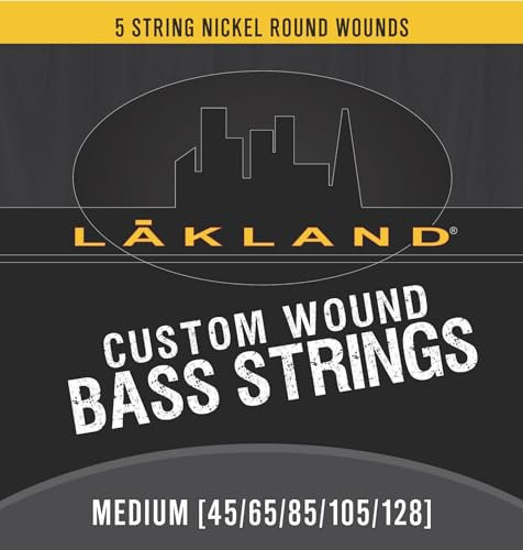 Lakland Custom Wound Nickel - Electric Bass String Set, 5-String, Medium, .045-.128