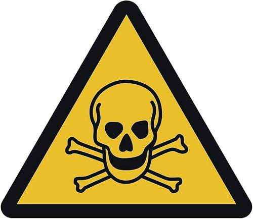 Warnung vor giftigen Stoffen Kunststoffschild Ø 10 cm gemäß ISO 7010, ASR A1.3 (wetterfest)