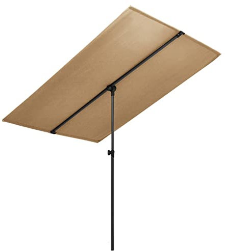 qohoio Sombrilla de jardín con palo de aluminio gris taupe 180x110 cm Sombrilla Playa Grande, Parasol Terraza Inclinable