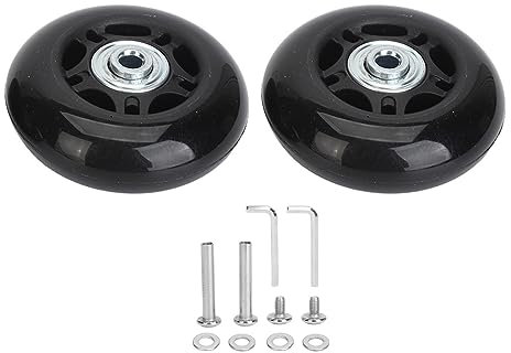 Tomotato Kofferrollen Ersatzrollen, 2 Stück Universal Lenkrollen aus Gummi mit Montagewerkzeug (68x24mm)