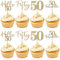 24 Stück Cupcake Topper zum 50. 50 geburtstag deko. Goldene Hochzeitstag-Dekoration für den 50. Geburtstag und den Hochzeitstag, Kuchen Party Dekoration zur Feier der Goldenen Hochzeit