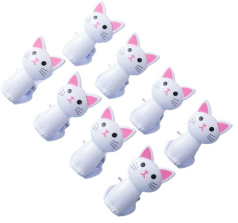 Katutude 8 Pièces Pince Sachet Alimentaire, Fermeture Sachet Alimentaire Plastique Clip D'étanchéité Réutilisable Pinces à Collation pour Chat Clip Fermeture Sachet pour Sachets Bonbons Biscuit Snack