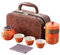 Milageto Reise-Teeservice, tragbares Teekannen-Set mit Etui, Teekocher, Japanisches Teeservice, Porzellan-Teeservice für Business, Teeparty, Teeliebhaber, Orange