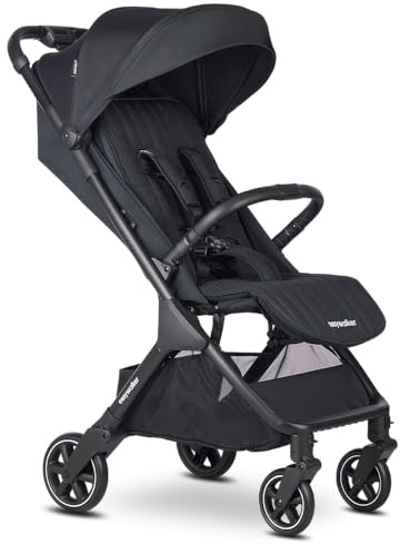 Easywalker Jackey² Buggy für Kinder ab 6 Monaten (sitzfähig) bis 22 kg – mit Babyschale ab Geburt nutzbar (Adapter separat) – verstellbare Rückenlehne bis Liegeposition – Mitternachtsschwarz