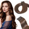 Qingliang Tape Extensions Echthaar, Dunkelstes Braun 40cm 20 Stück/Packung 50g Tape in Extensions Echthaar Invisible Seidig Gerade Skin Weft Tape Ins Natürlich Erweiterungen (40cm #2 Dunkelstes Braun)