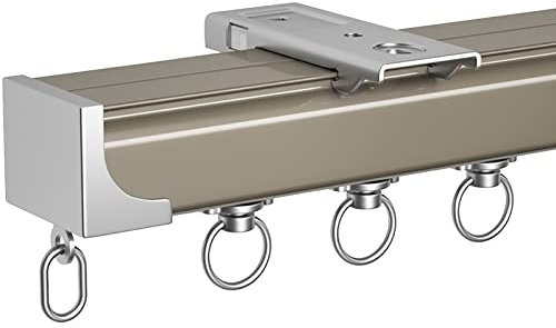 ZXFDMSWJ Deckenmontage-Hochleistungs-Vorhangstange mit gerader Schiene, 9,8 10 12 14 16 20 23 26 29 33 36 39 42 46 49 Fuß lang, wasserdichte Vorhangschiene für den Außenbereich des Pavillons und der