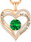 CDE Necklaces for Women Birthstone Pendant, Sterling Silver Love Heart Rose Gold Jewellery Gifts for Mum Her Wife Girlfriend Anniversary Birthday Mothers Day (Brass, Rose Gold-05-May)