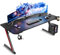 TRIUMPHKEY Gaming Tisch 160 x 60 cm, Gaming Schreibtisch, PC Tisch mit Kopfhörerhaken und Kohlefaserbeschichtung, Ergonomischer Computertisch, Metallgestell, Kohlefaser Schwarz