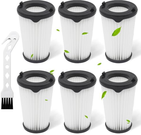 Druuzyl Lot de 6 Filtres CX7-2 pour AEG Classic x Flexibility & QX8 Animal x Power – Compatible avec Aspirateur Sans Fil Ergorapido et Modèles AEF150 – Kit de Rechange AEG