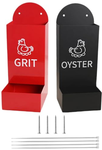 Chicken Grit Feeder - 2 Pack Chicken Grit Dispenser - Outside Waterer, Snack Bowl, Pet Feeding Equipment for Hens Ducks Birds and Goats