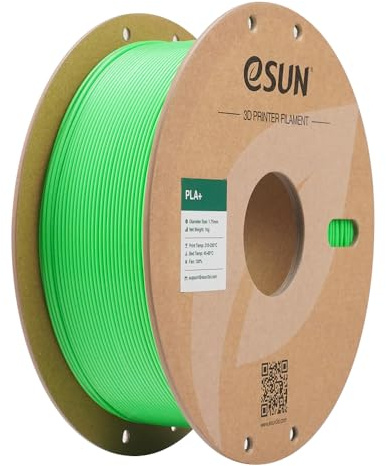 eSUN PLA+ RGB Green 1,75 mm, 1 kg / Rolle, rissfest, glatte Oberfläche, PLA-Filament für FDM 3D-Drucker, PLA Plus Rollentoleranz innerhalb von +/- 0,05 mm (RGB Grün)