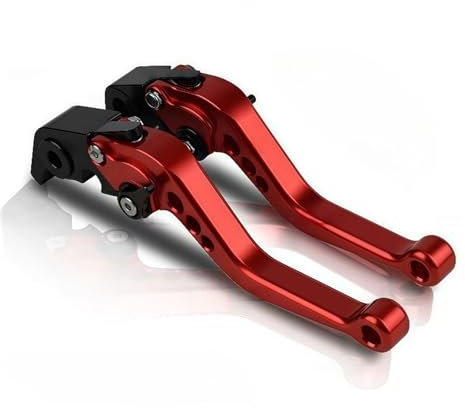 bremsgriff Für DL1000 Für V-Strom/XT 2002-2022 Für DL1050 Für V-Strom 2020 Motorrad Einstellbare Bremse Kupplung Hebel Brems Griff bremshebel Motorrad(Red)