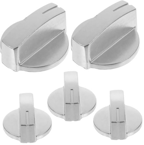 Vaguelly 5Pezzi Manopole Gas Acciaio Inossidabile per Cucina e Forno Adatte Gas Design Resistente e Facile da Installare