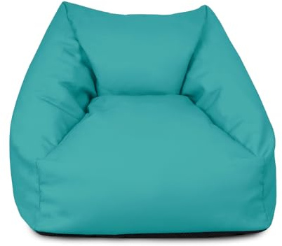 rucomfy Water Resistant Kids Beanbag Toddler Outdoor Armchair - Turquoise | Snuggle Chair Kids Armchair Bean Bag Seat Pre-Filled - Childrens Bedroom & Garden Furniture for Boys and Girls - 50x46x48cm