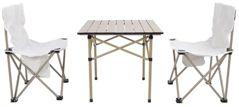 Bnineteenteam Klappbares Campingstuhl-Set, Tragbare, Leichte Campingstühle und Tisch aus Aluminiumlegierung, Tragfähigkeit 150 Kg für Outdoor-Abenteuer