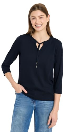 Damen 3/4-Arm Shirt mit Split Neck