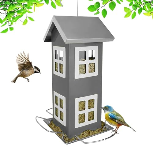 Relaxdays Vogelhaus, Metall, zum Aufhängen, HBT: 26 x 12 x 12 cm, kleines Vogelfutterhaus für Garten & Balkon, Farbwahl