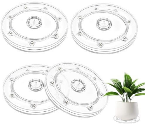 Rotating Display Stand, 4 Pcs Lazy Susan Turntable 6 Inch Universal Transparent Acrylic Turntable Stand with Lazy Susan Bearing for TV Laptops Monitor Crafts Plants