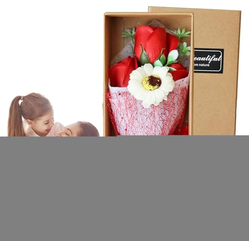 Generico Bouquet De Fleurs De Savon | Savon Avec Bouquet De Fleurs De Rose Artificielle Oeillet | Parfumé Pour Sapones De Bain Pour Mariage, Fête Des Mères, Anniversaire, Décoration