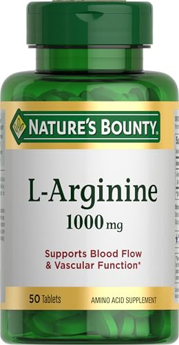 Nature's Bounty L-Arginine 1000mg, Non-GMO, Gluten Free, 50 Tablets