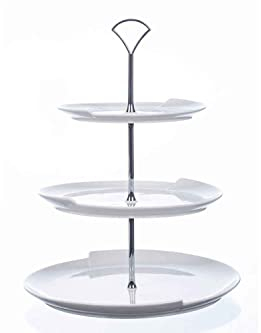 Sandra Rich 360227 Etagere, Edelstahl, weiß, 20 x 10 x 10 cm