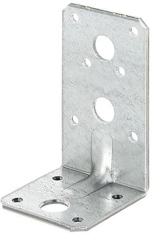 Alberts 859237 Équerre d'assemblage renforcée avec nervure | galvanisée Sendzimir | 90 x 50 x 50 mm | kit de 50