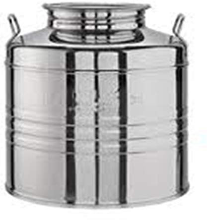 MAFFEI Contenitore per Olio in Acciaio Inossidabile 18/10, Cilindrico, 50 L, Completo di Rubinetto e Guarnizione, Adatto per Lavastoviglie, Largo