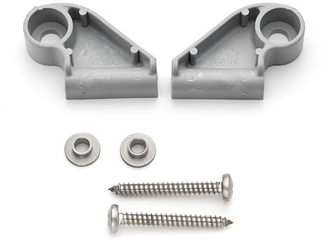 ShowerPart Set of 2 Shower Door Guides SP11 Grey Left and Right Sides Metal Insert and Screw Brand New Shower Door Replacement Parts Coram Premier and Optima Showers Replacement Parts 2X