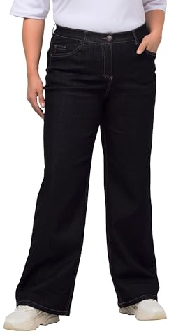Ulla Popken Damen Weite Jeans, Mary Hose, Dark Blue Denim, 47W / 30L EU