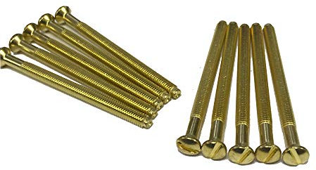 50mm Brass Electrical Screws Long Electrical Socket Switch Screw (pack of 10)