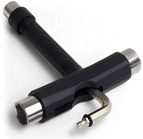 CampTeck U7188 Alles in Einem Skate-Werkzeug, Skateboard Tool, T Tool Skateboard, Skateboard Schraubenschlüssel - schwarz/Silber