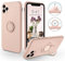 SouliGo for iPhone 11 Pro Case Silicone Gel 360° Ring Holder Kickstand for Magnetic Car Mount Slim Soft Rubber Anti-Scratch Protective Shockproof Phone Cases for iPhone 11 Pro 5.8 - Pink
