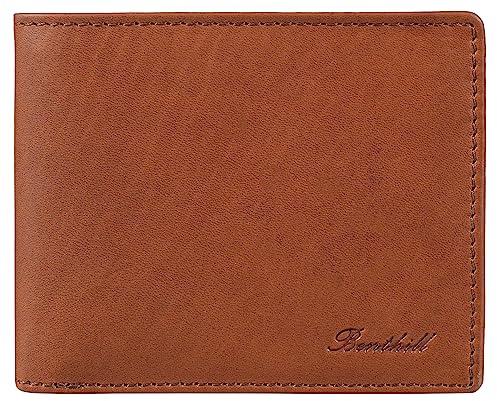 Benthill Herren Geldbörse Leder - Geldbeutel mit RFID-Schutz - Slim Portemonnaie für Herren - Echte Vintage Ledergeldbörse, Farbe:Braun