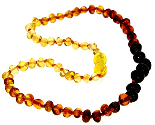 SilverAmber Jewellery - Baltische Bernsteinkette - Cognac, Kirsche, Honig, Zitrone oder Ombré - poliert und roh - 100% echte Bernsteinperlen - Premium Qualität - Größen 33-70 cm