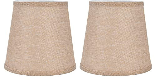 2 Piezas Pantalla de Lampara, Pantalla Lampara Mesa E14 Pantalla Lámpara Lino Pantallas Lamparas de Mesa Tulipas para Lamparas Pantalla Decorativa, Estilo Europeo, para Lámpara de Mesa, Lámpara de Pie